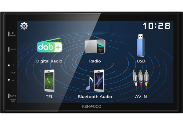 Kenwood DMX129DAB - 2-DIN Moniceiver mit 6,8" Touchscreen, USB-Mirroring, DAB+, Bluetooth & geringer Einbautiefe (Shortbody)